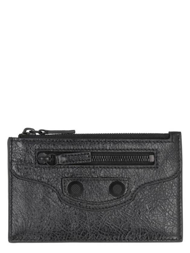 Luxury Balenciaga  Le Cagole Leather Card Wallet Black