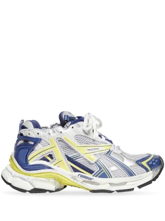 Luxury Balenciaga  Runner Low Top Sneakers White Blue Yellow
