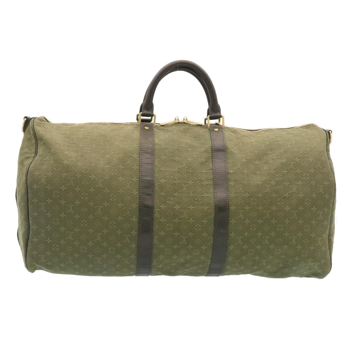 LOUIS VUITTON Monogram Mini Keepall Bandouliere55 Boston Bag Khaki Auth 29090A