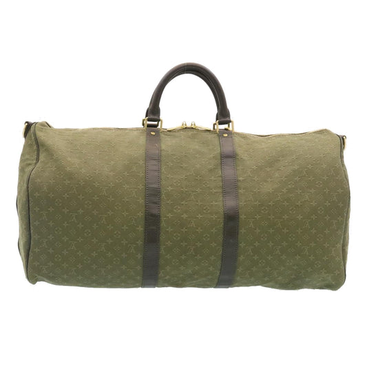 LOUIS VUITTON Monogram Mini Keepall Bandouliere55 Boston Bag Khaki Auth 29090A