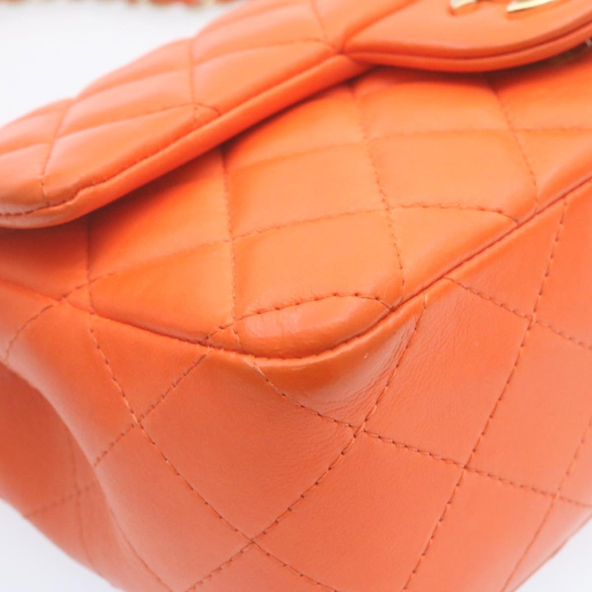 Top Quality Chanel Matelasse Mini Chain New Classic Shoulder Bag Lamb Skin Orange CC 29106A