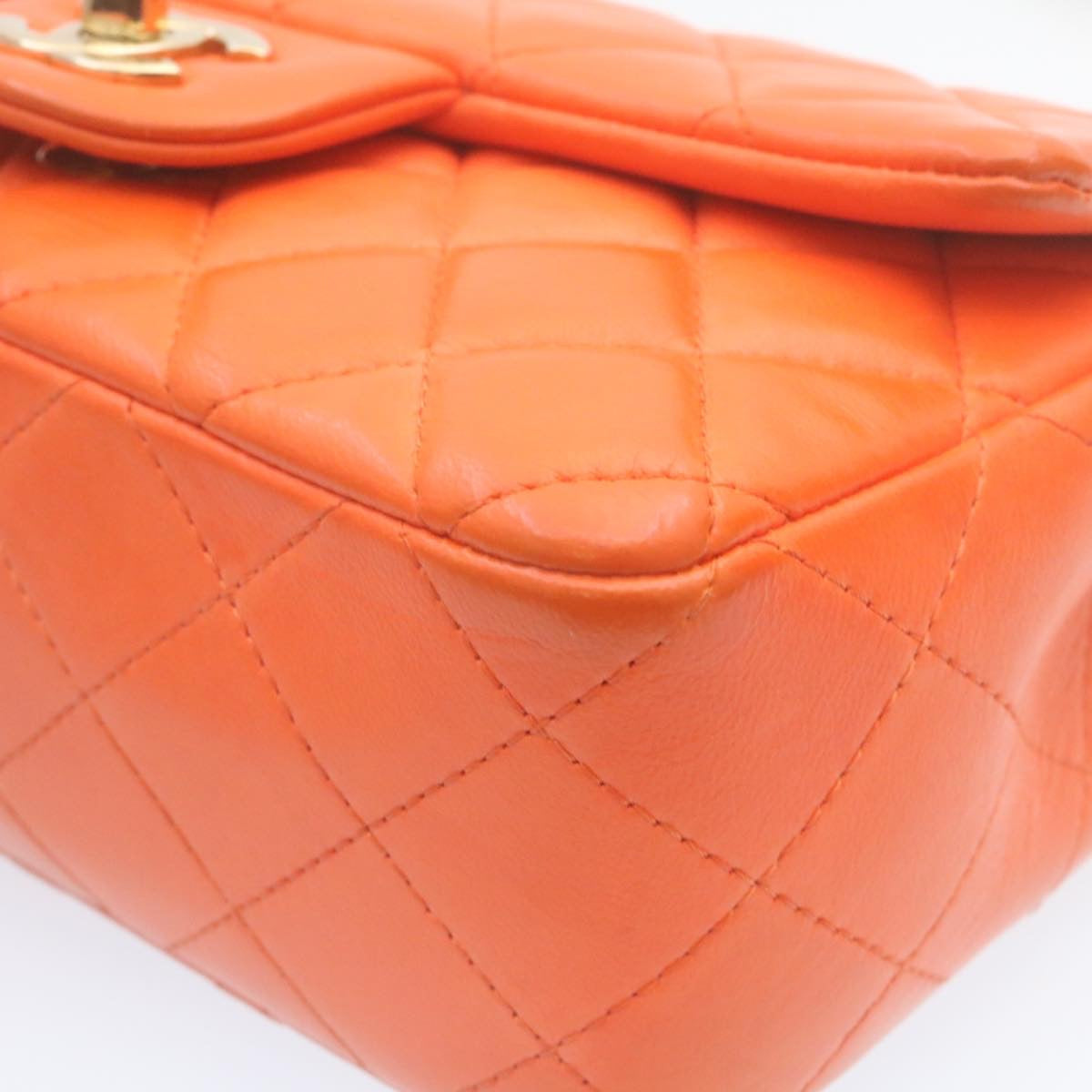 Top Quality Chanel Matelasse Mini Chain New Classic Shoulder Bag Lamb Skin Orange CC 29106A