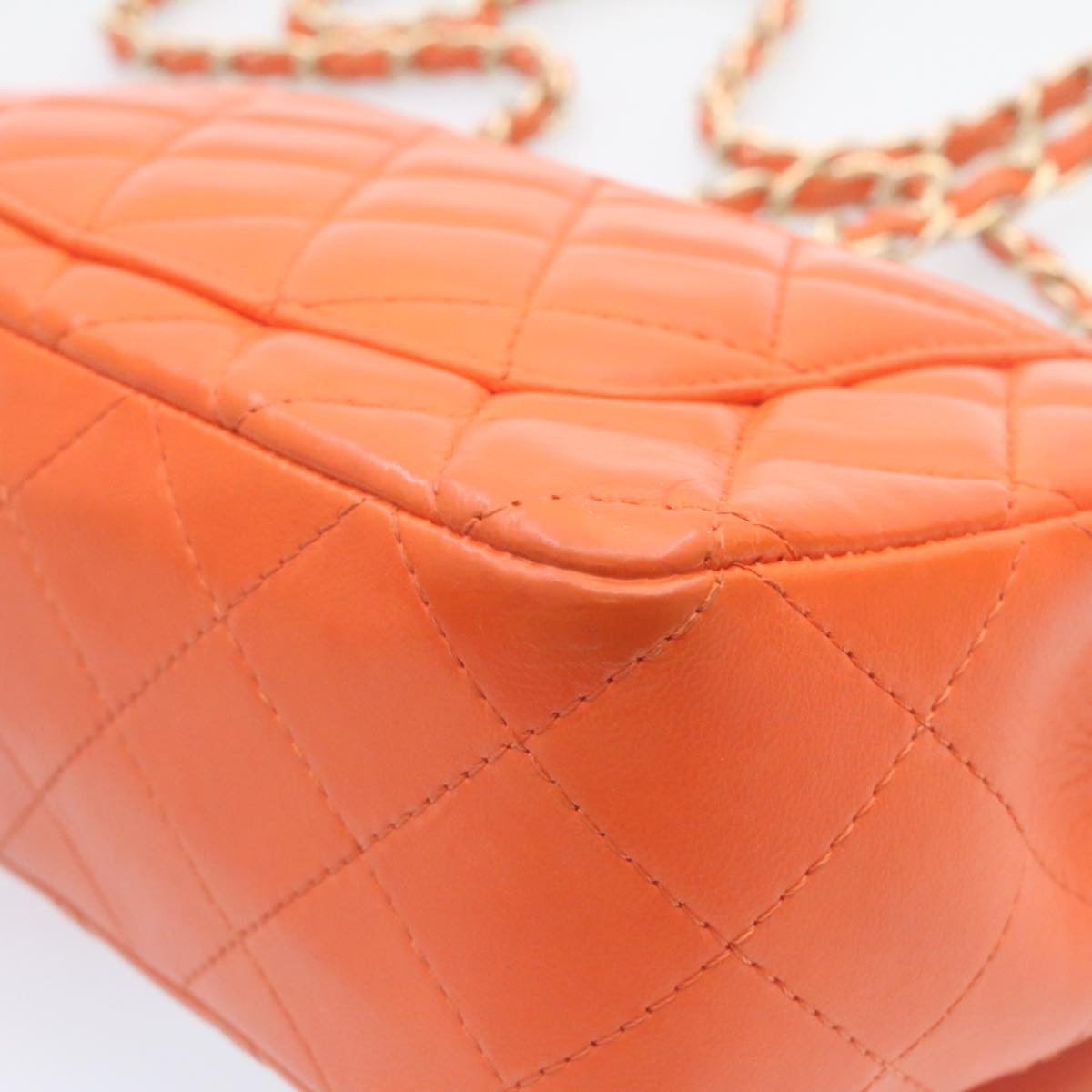 Top Quality Chanel Matelasse Mini Chain New Classic Shoulder Bag Lamb Skin Orange CC 29106A