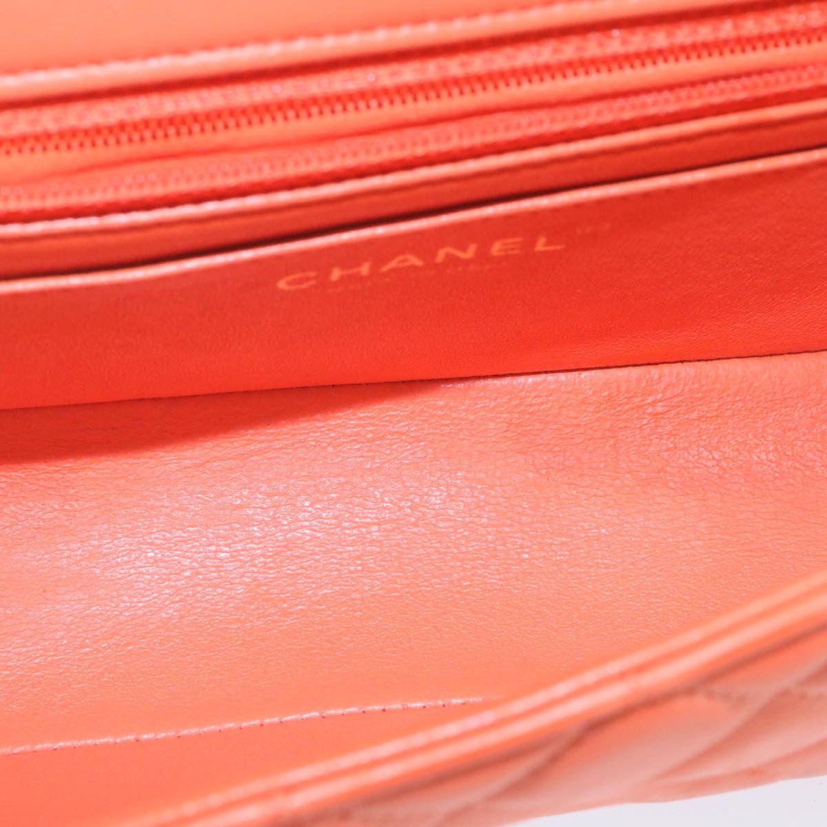 Top Quality Chanel Matelasse Mini Chain New Classic Shoulder Bag Lamb Skin Orange CC 29106A