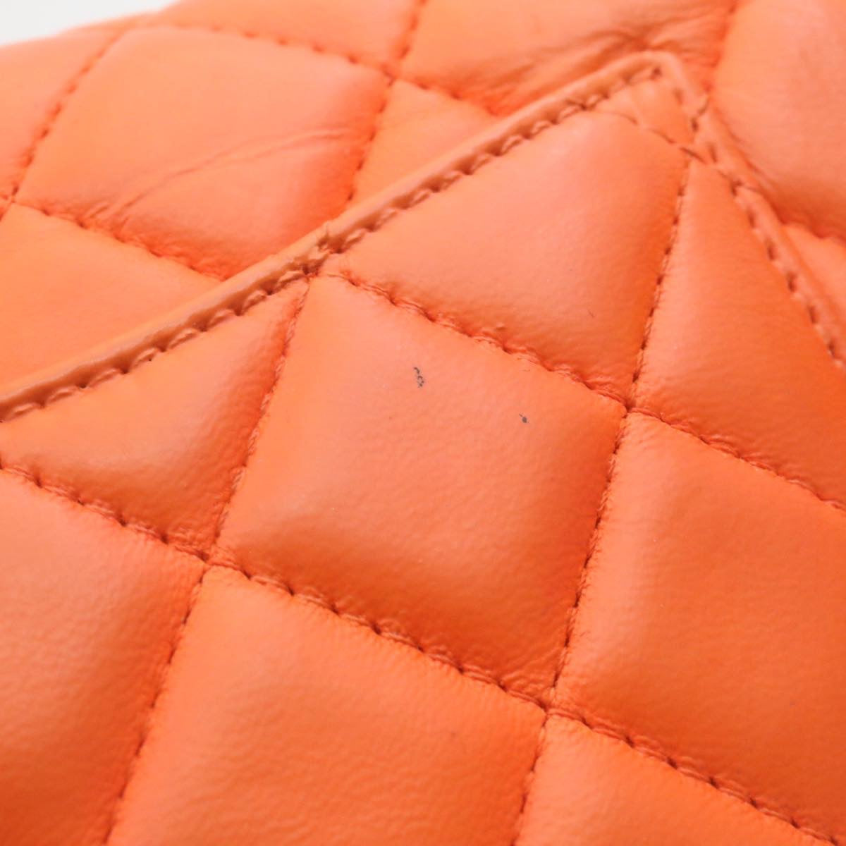 Top Quality Chanel Matelasse Mini Chain New Classic Shoulder Bag Lamb Skin Orange CC 29106A