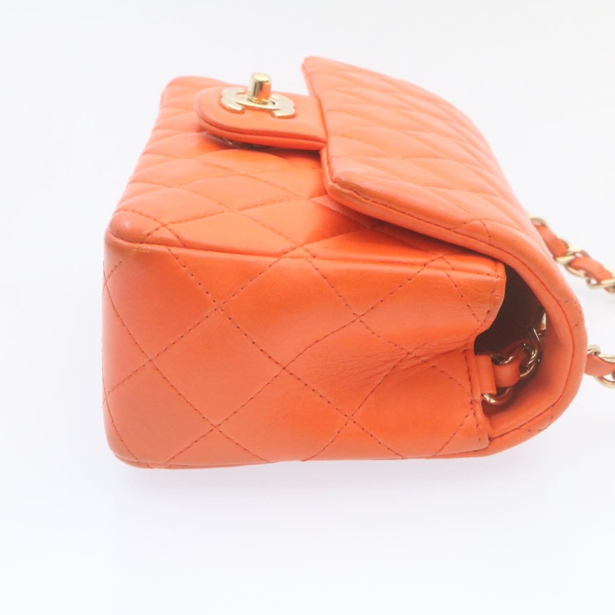 Top Quality Chanel Matelasse Mini Chain New Classic Shoulder Bag Lamb Skin Orange CC 29106A