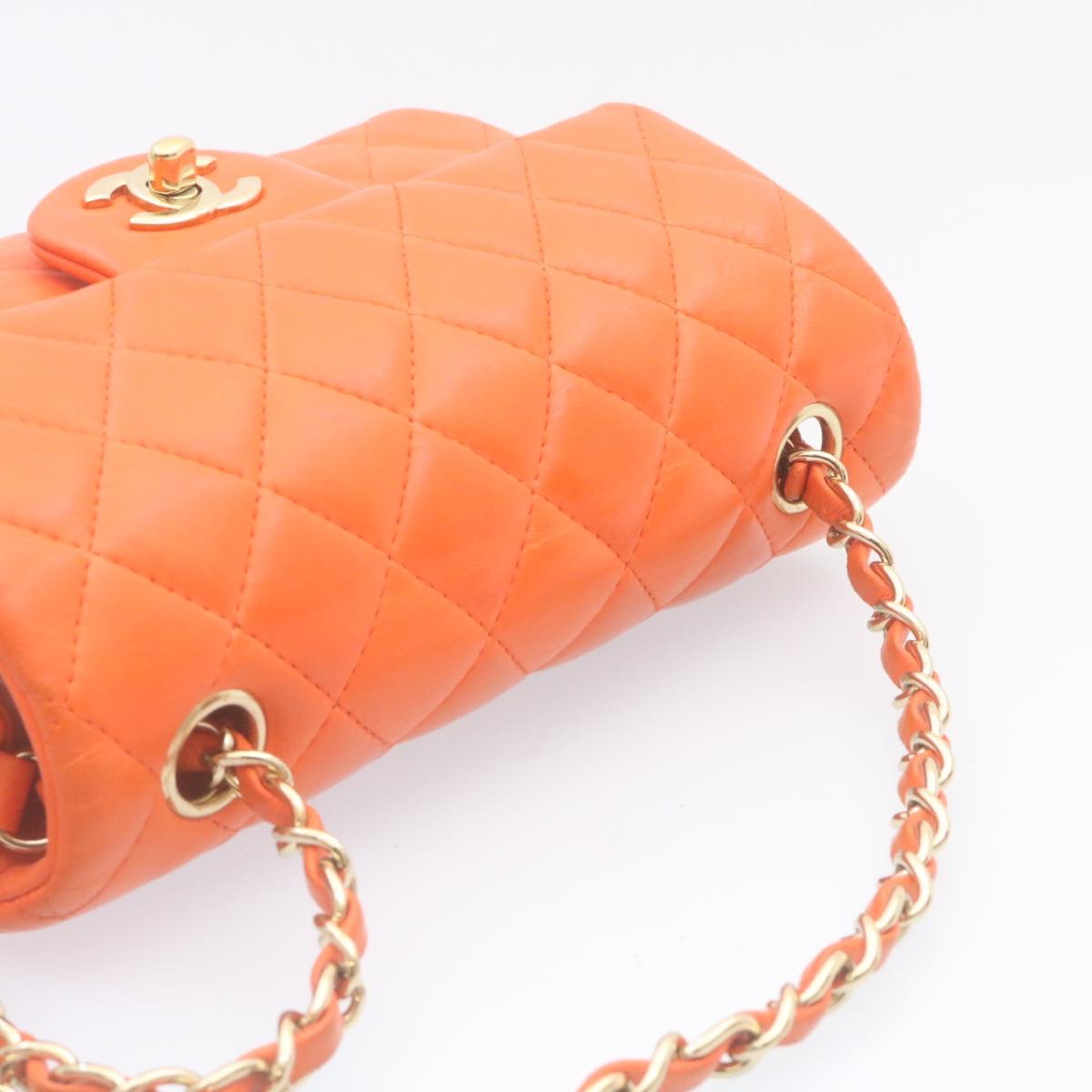 Top Quality Chanel Matelasse Mini Chain New Classic Shoulder Bag Lamb Skin Orange CC 29106A