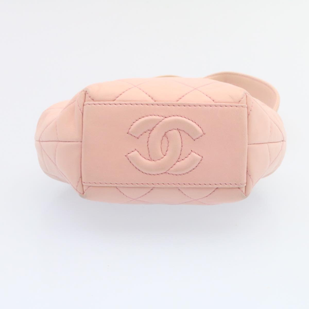 Top Quality Chanel Matelasse Hand Bag Lamb Skin Pink CC Auth 29107A