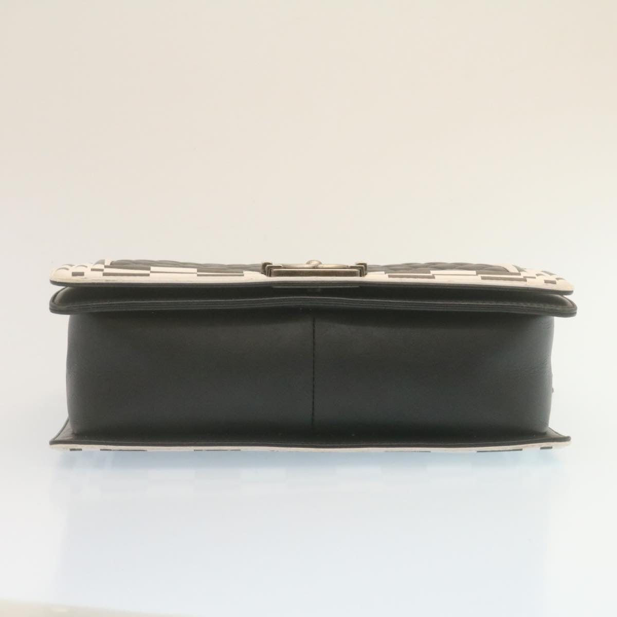 Top Quality Chanel Matelasse Boy  Chain Shoulder Bag Lamb Skin Black CC Auth 29190A