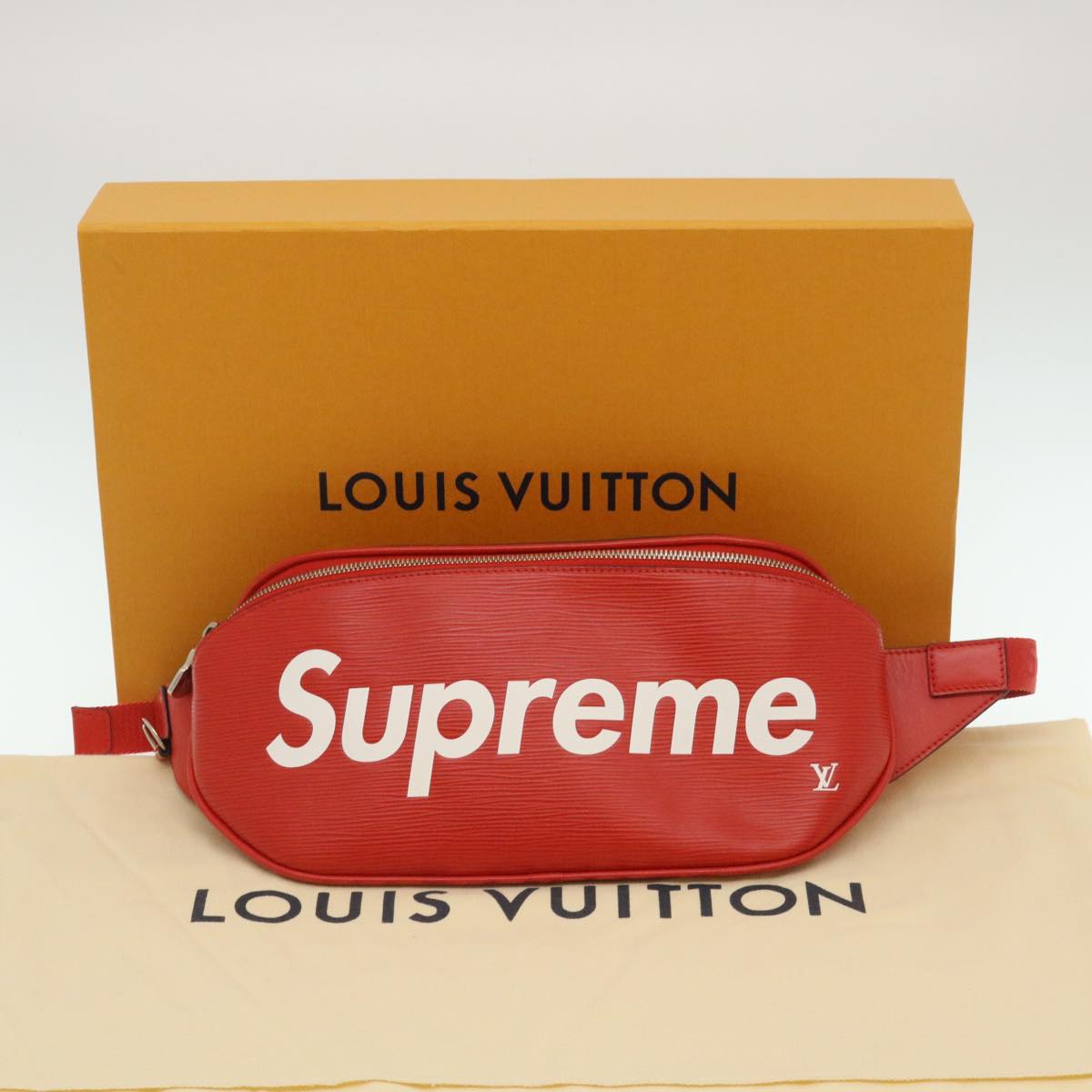 LOUIS VUITTON �~ Supreme Epi Bum Bag Waist Bag Red M53418 LV  29232A