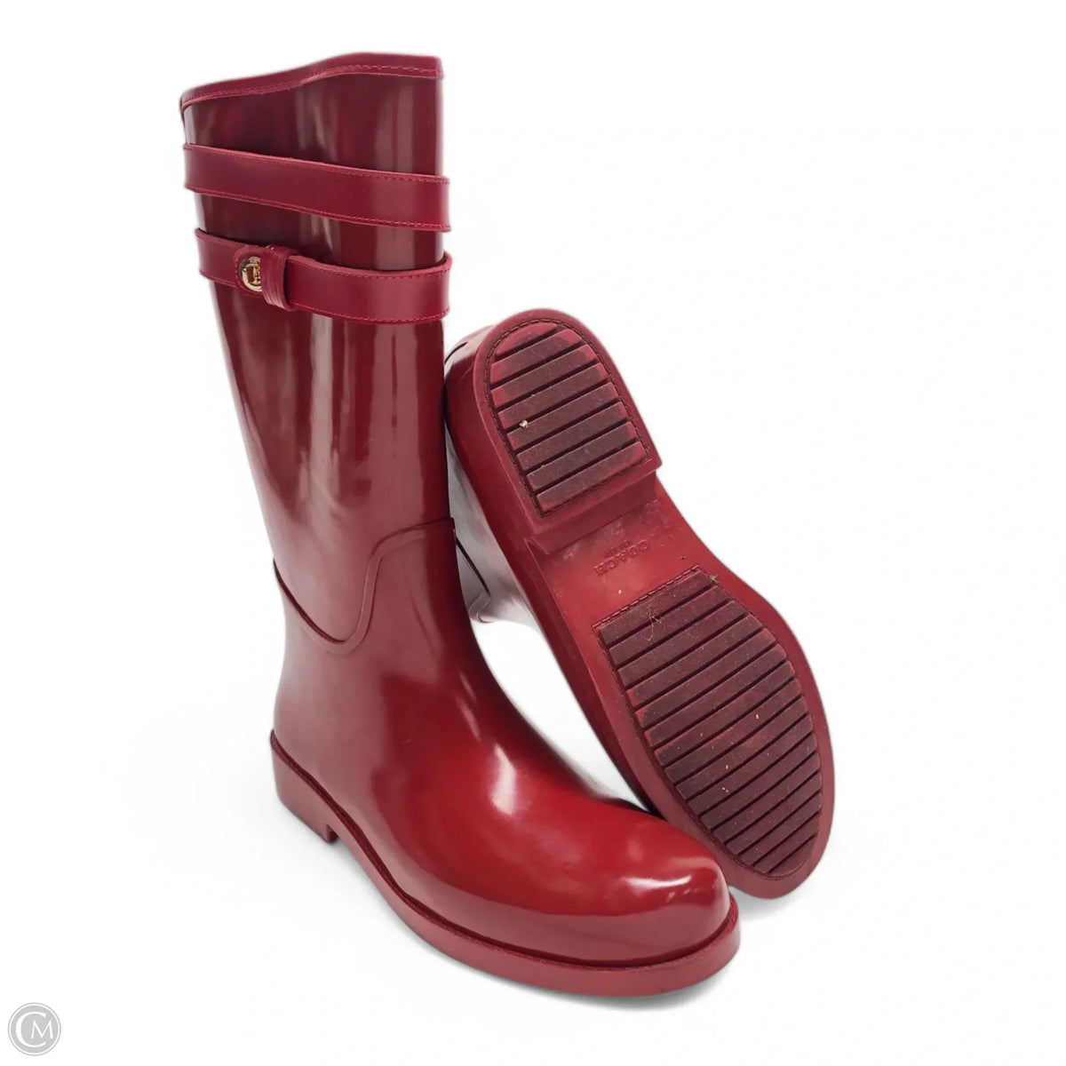 Boots Designer By Coach In Red, Size: 11