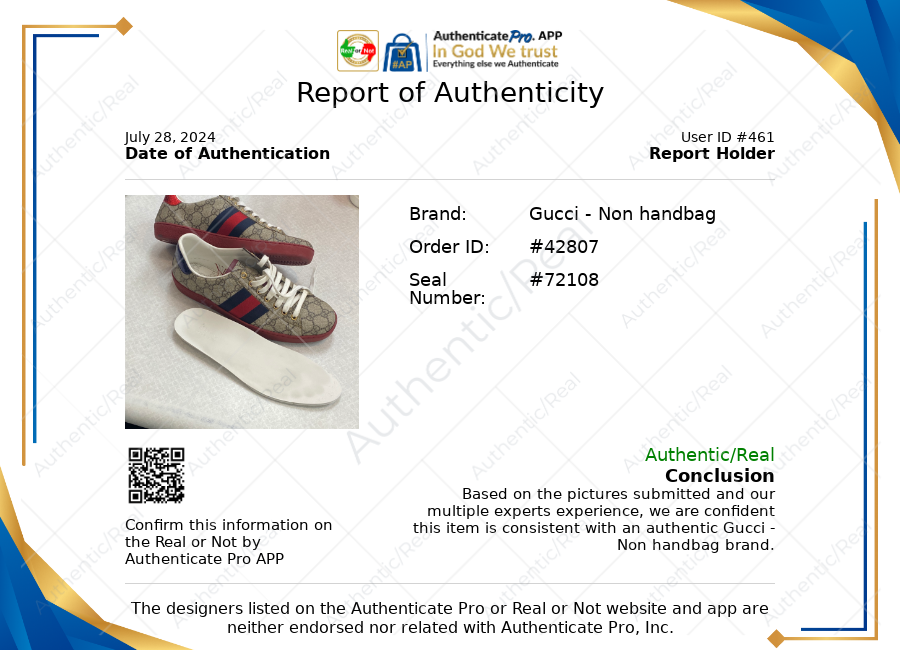 Brown & Red Shoes Luxury Designer Gucci, Size 7.5