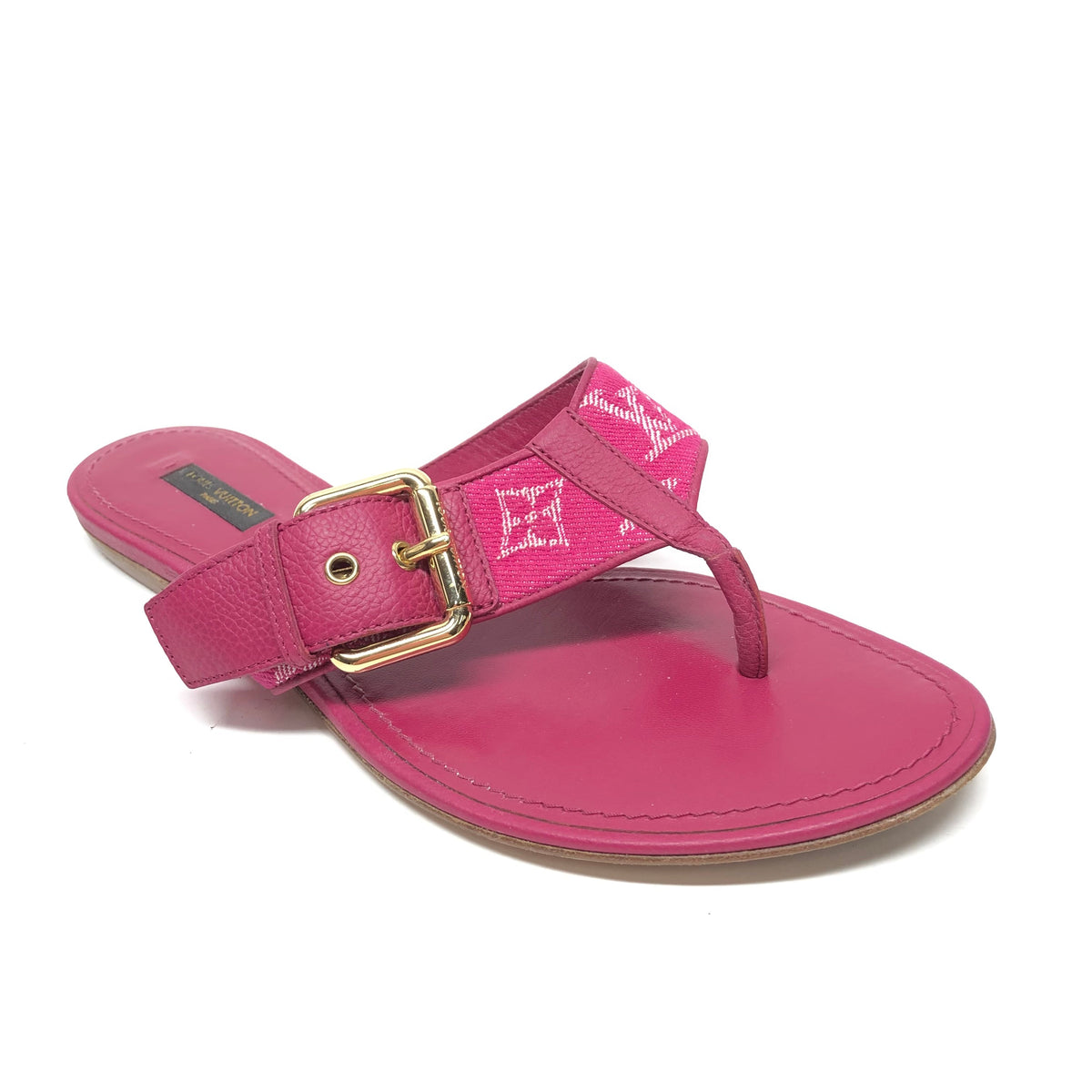 Pink Sandals Flats Louis Vuitton, Size 8