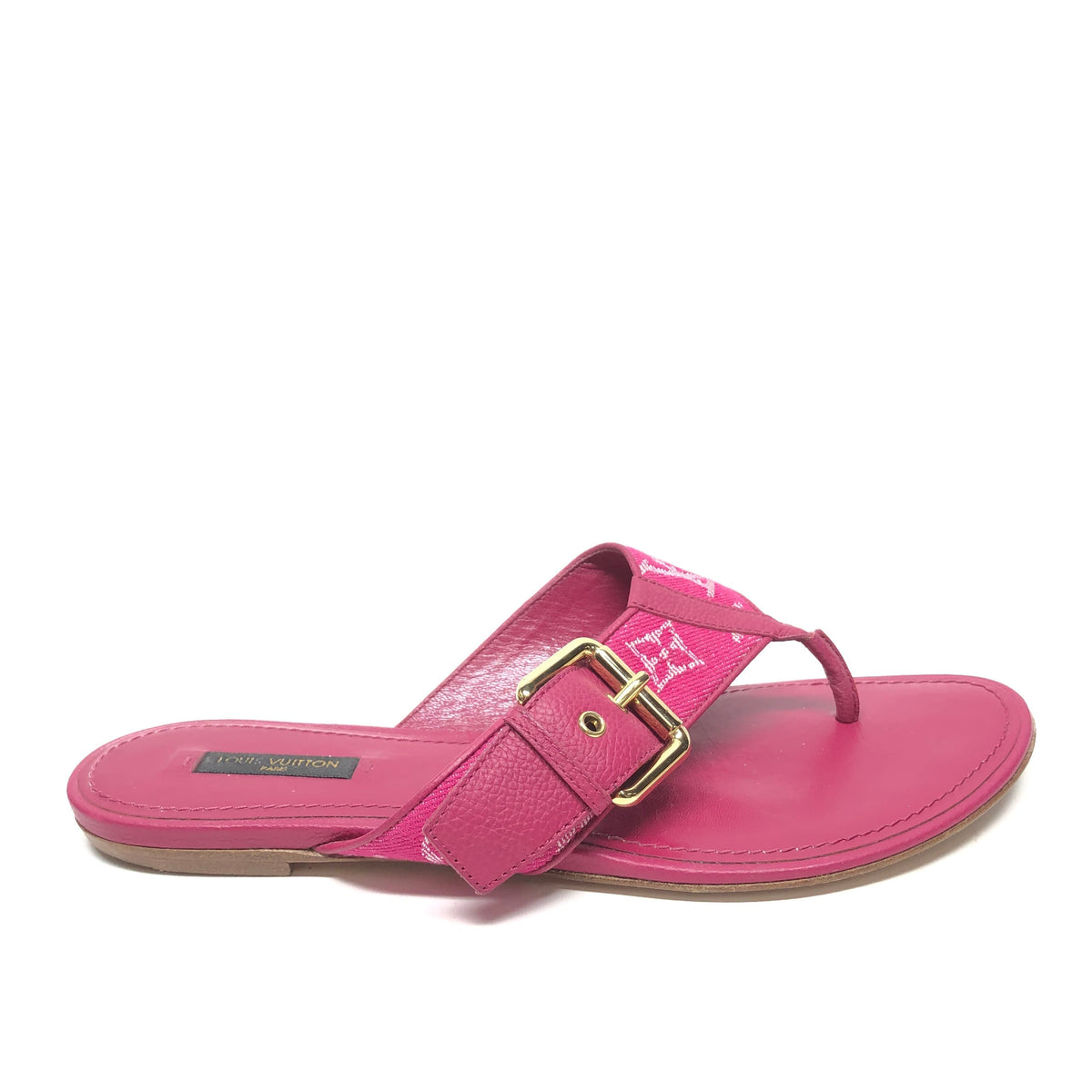 Pink Sandals Flats Louis Vuitton, Size 8