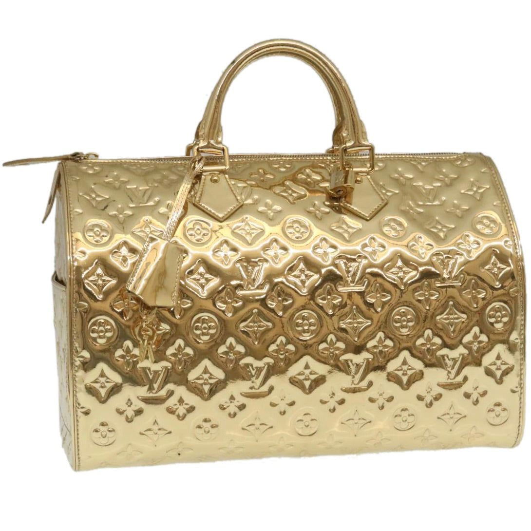 LOUIS VUITTON Monogram Miroir Speedy 35 Hand Bag Gold M95785 LV  29332A