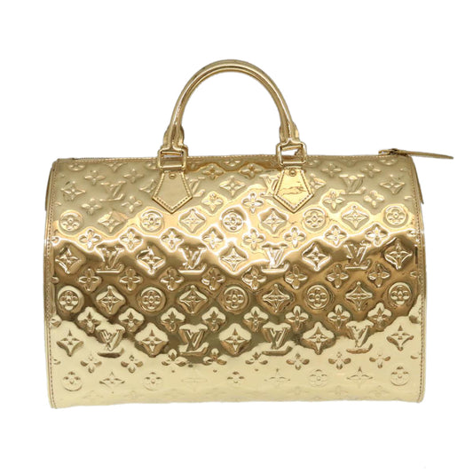 LOUIS VUITTON Monogram Miroir Speedy 35 Hand Bag Gold M95785 LV  29332A