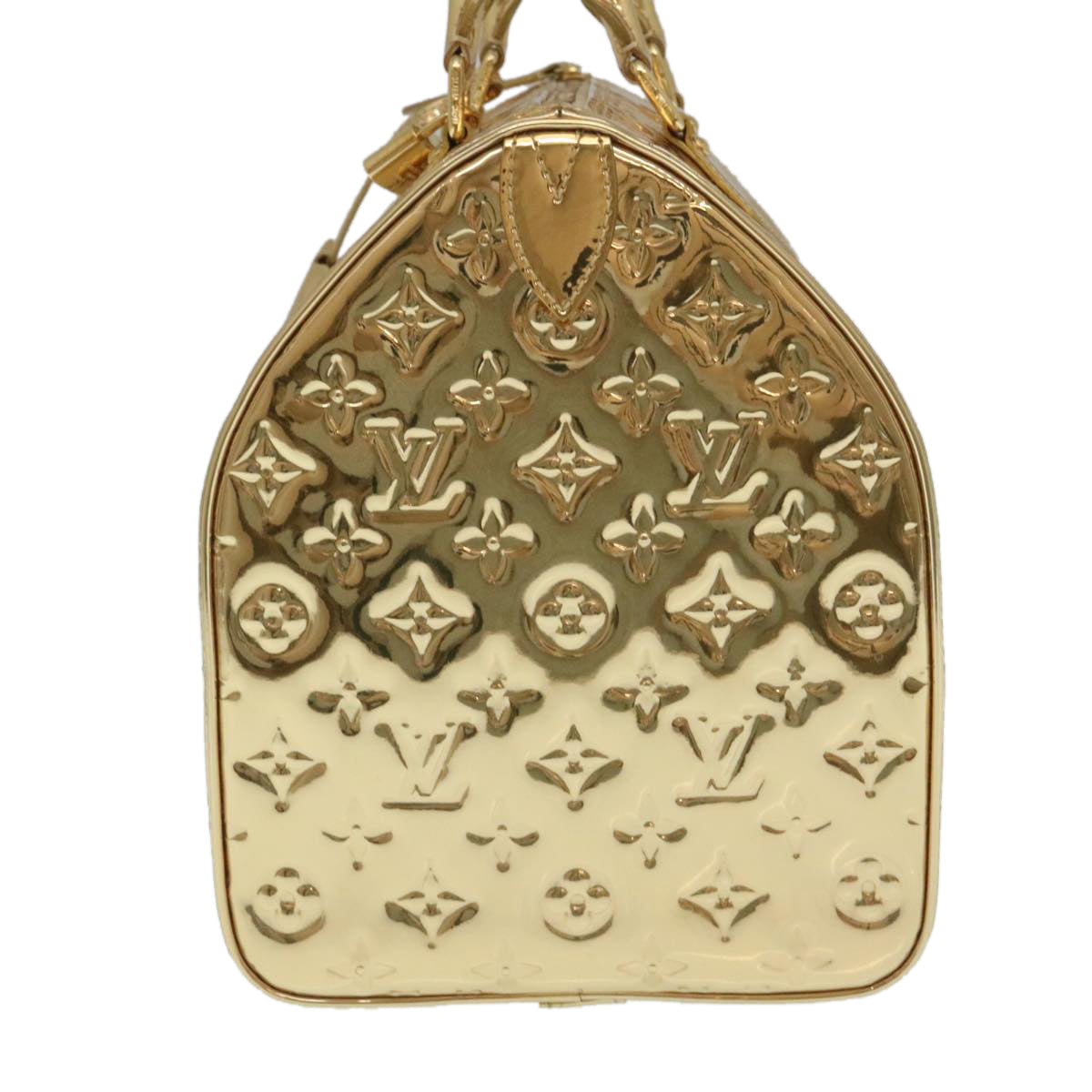 LOUIS VUITTON Monogram Miroir Speedy 35 Hand Bag Gold M95785 LV  29332A