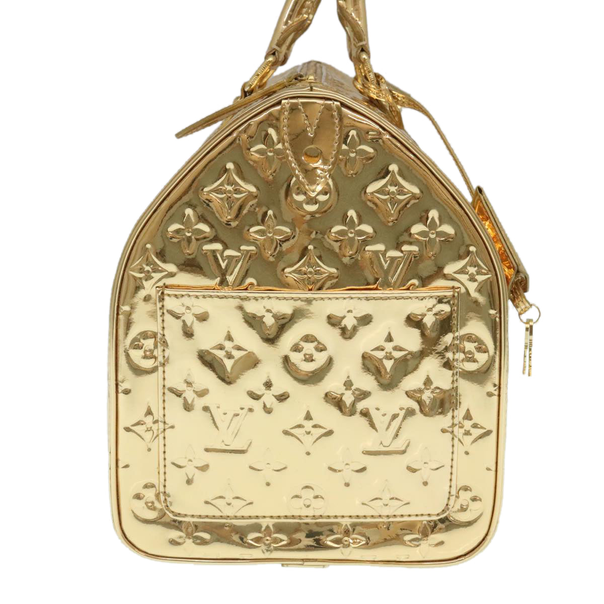 LOUIS VUITTON Monogram Miroir Speedy 35 Hand Bag Gold M95785 LV  29332A