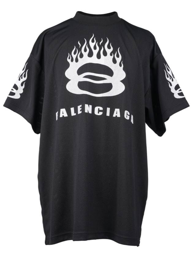 Luxury Balenciaga  Logo Print Crew Neck Short Sleeve T-Shirt Black