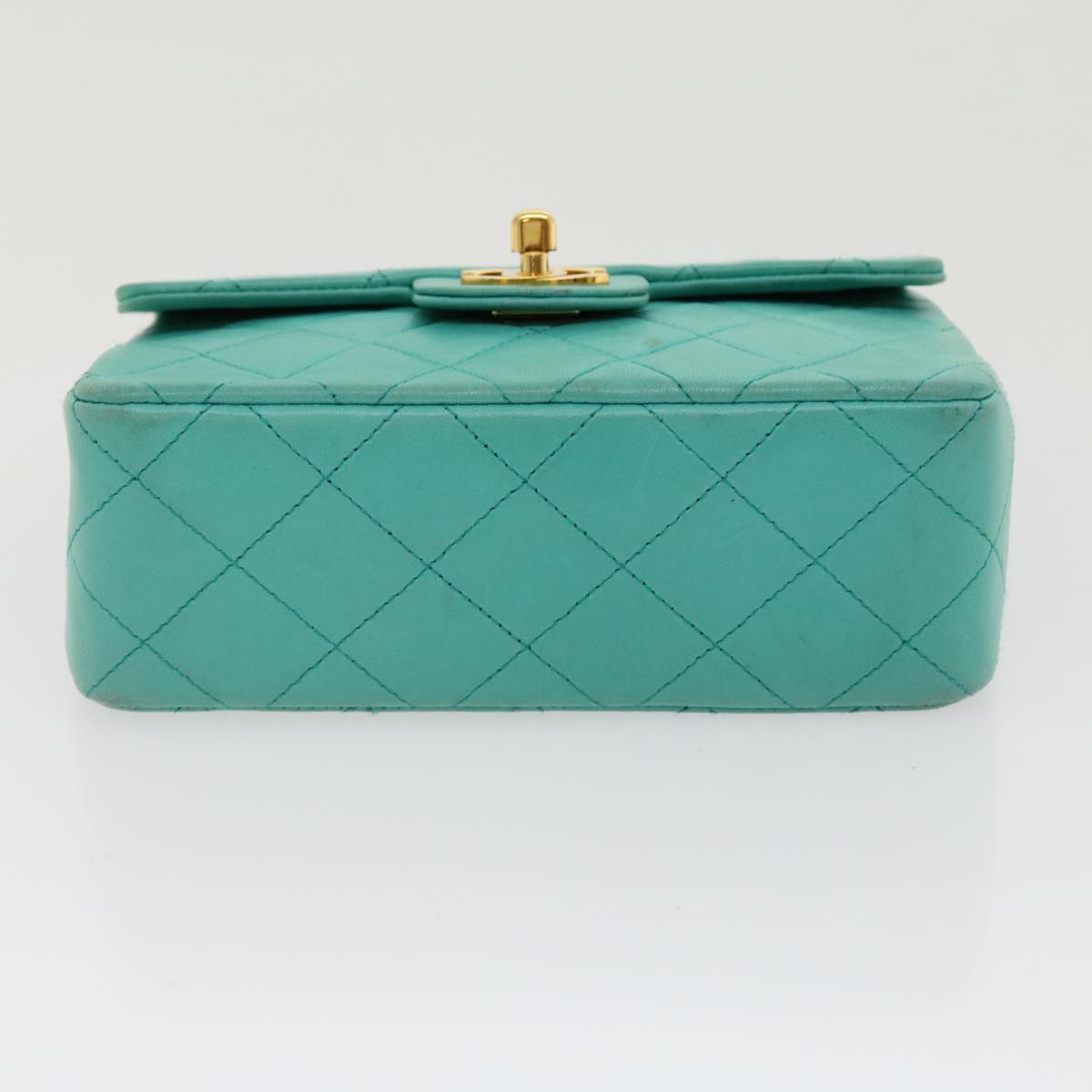 Top Quality Chanel Mini Matelasse New Chain Shoulder Bag Lamb Skin Light Blue Auth 29527A