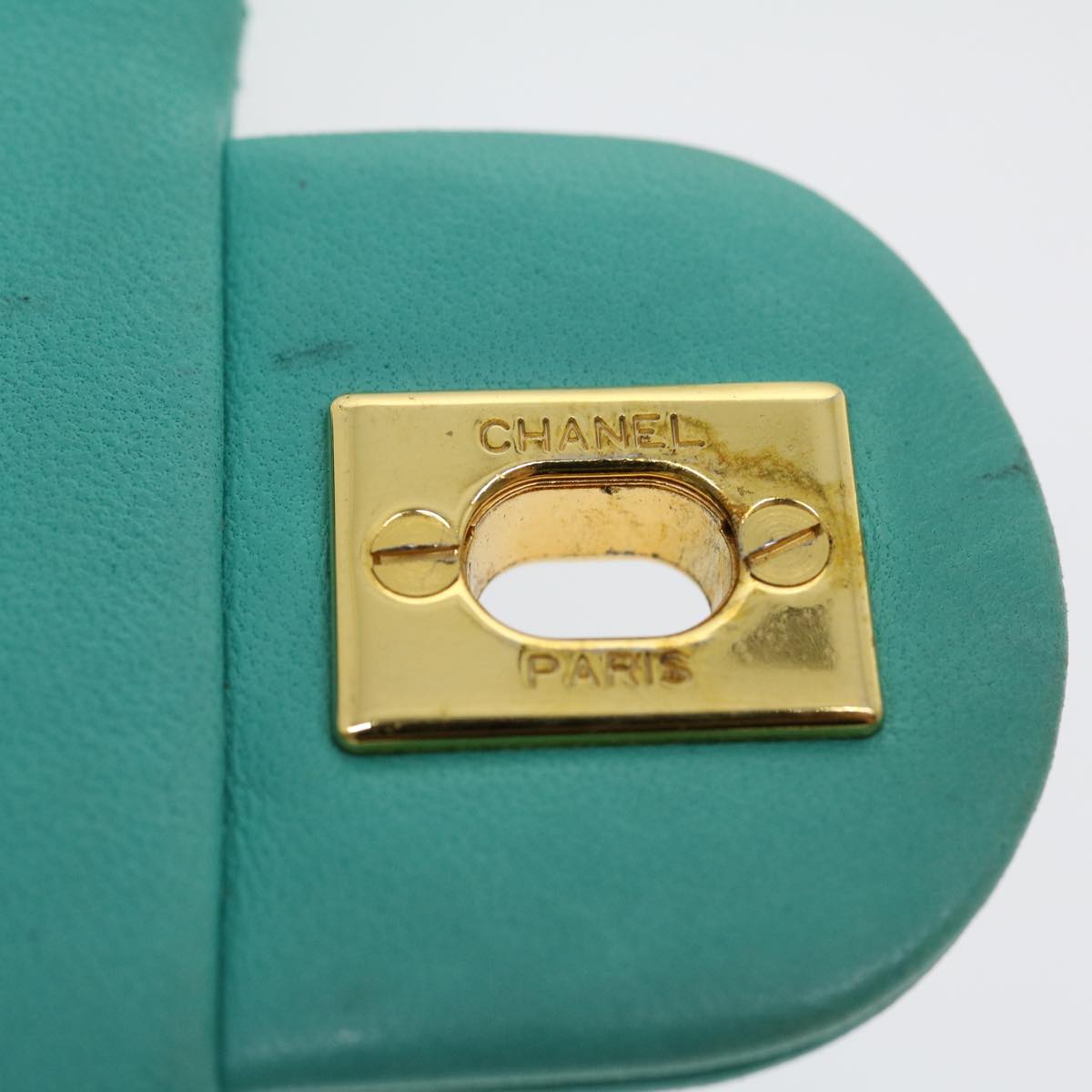 Top Quality Chanel Mini Matelasse New Chain Shoulder Bag Lamb Skin Light Blue Auth 29527A