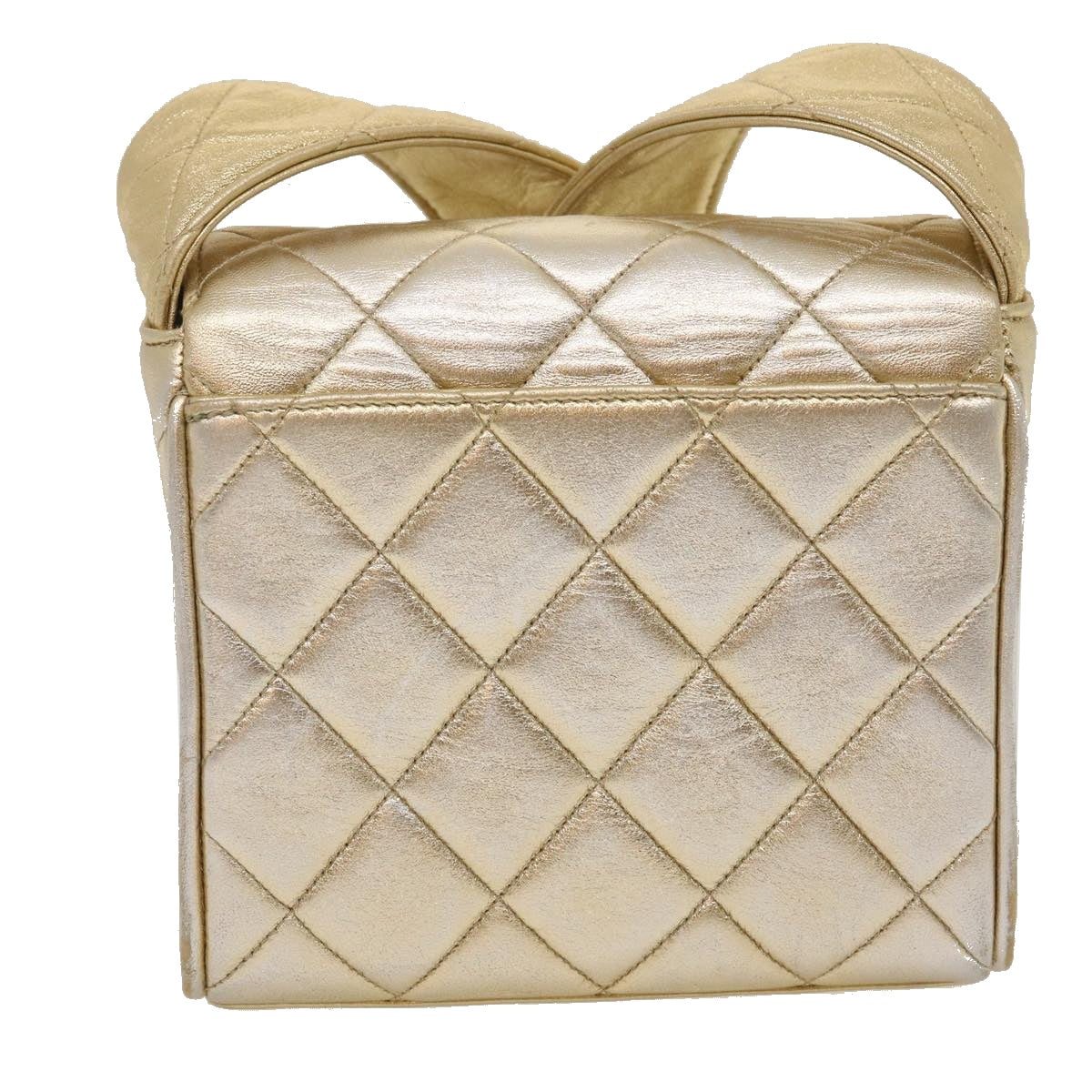 Top Quality Chanel Matelasse Shoulder Bag Lamb Skin Gold CC Auth 29567A