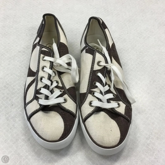 Shoes Designer By Coach In Brown & Cream, Size: 10