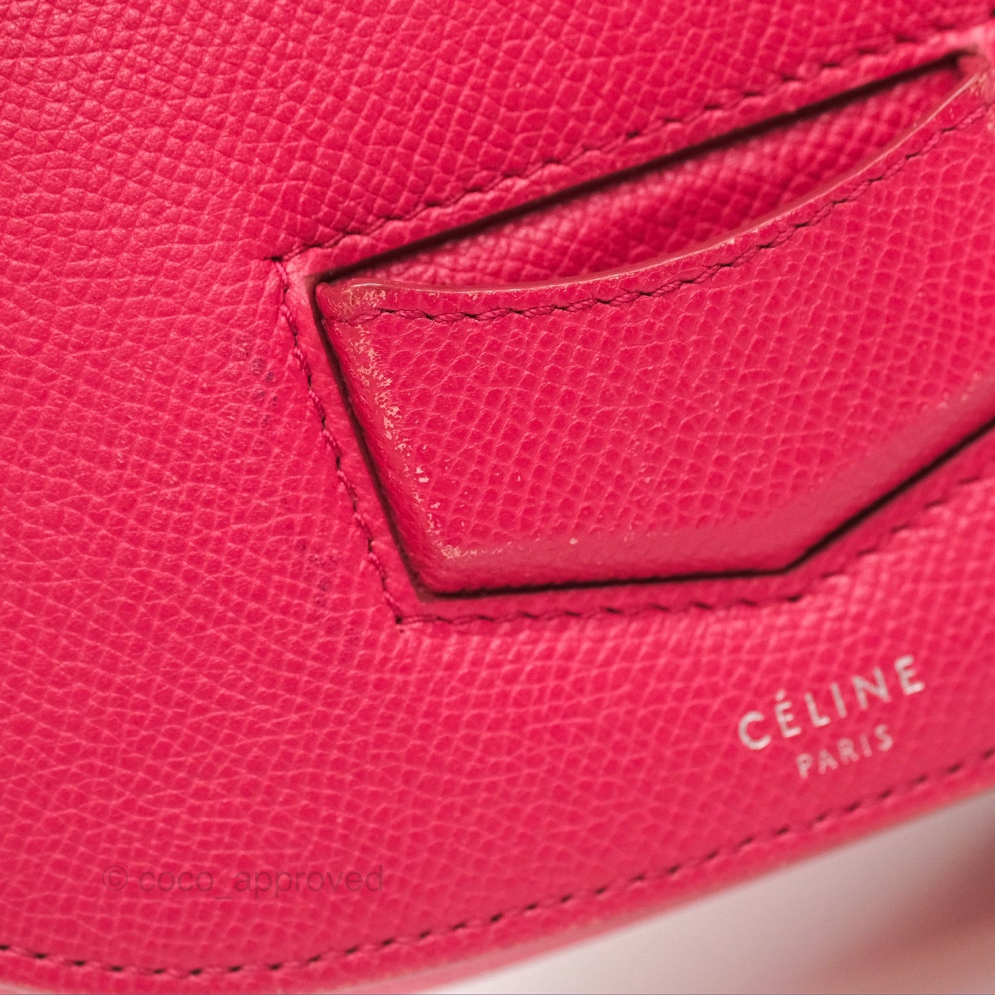 Celine Small Trotteur Crossbody Bag Grained Calfskin Dark Pink