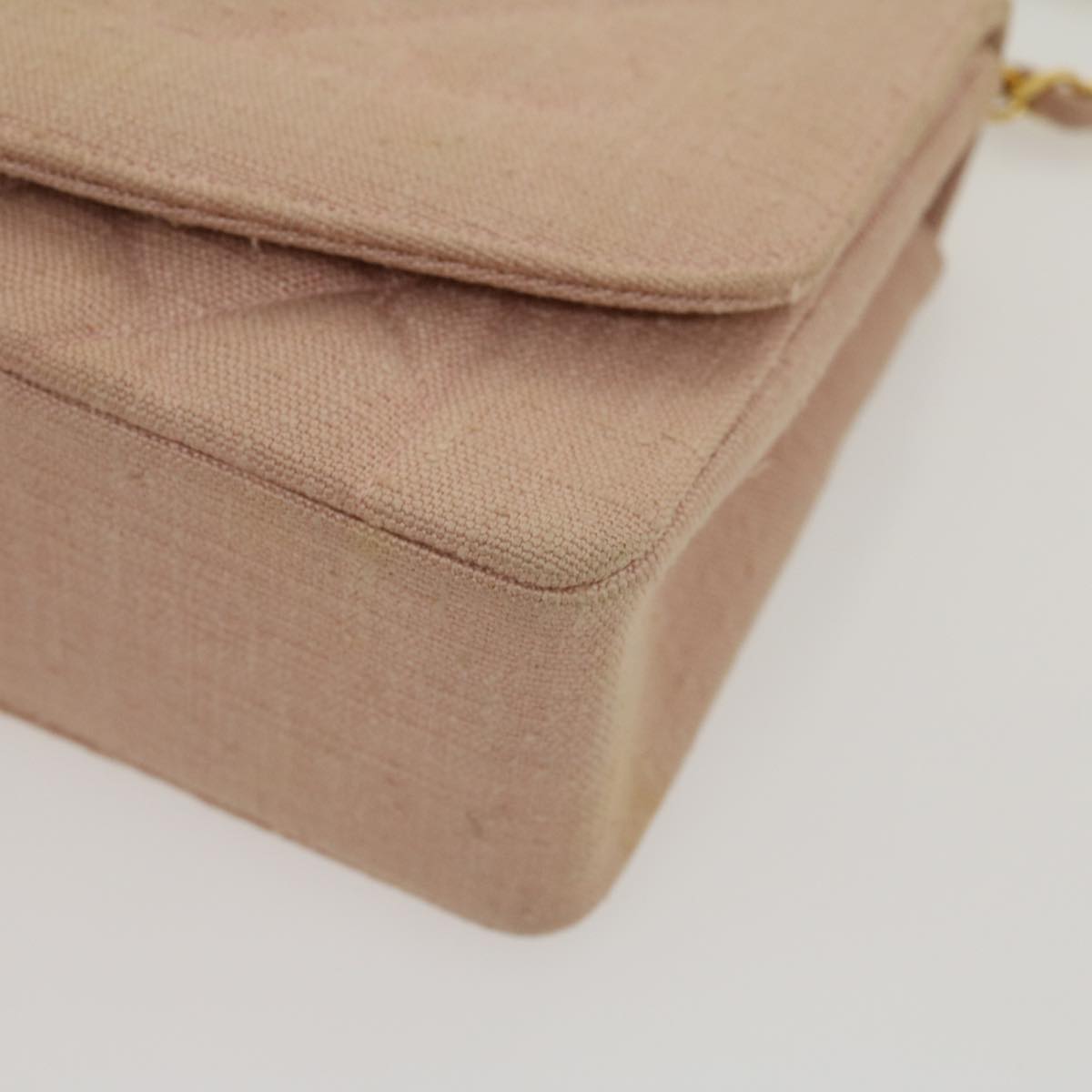 Top Quality Chanel Matelasse Turn Lock Chain Diana Shoulder Bag Canvas Pink CC Auth 29889A