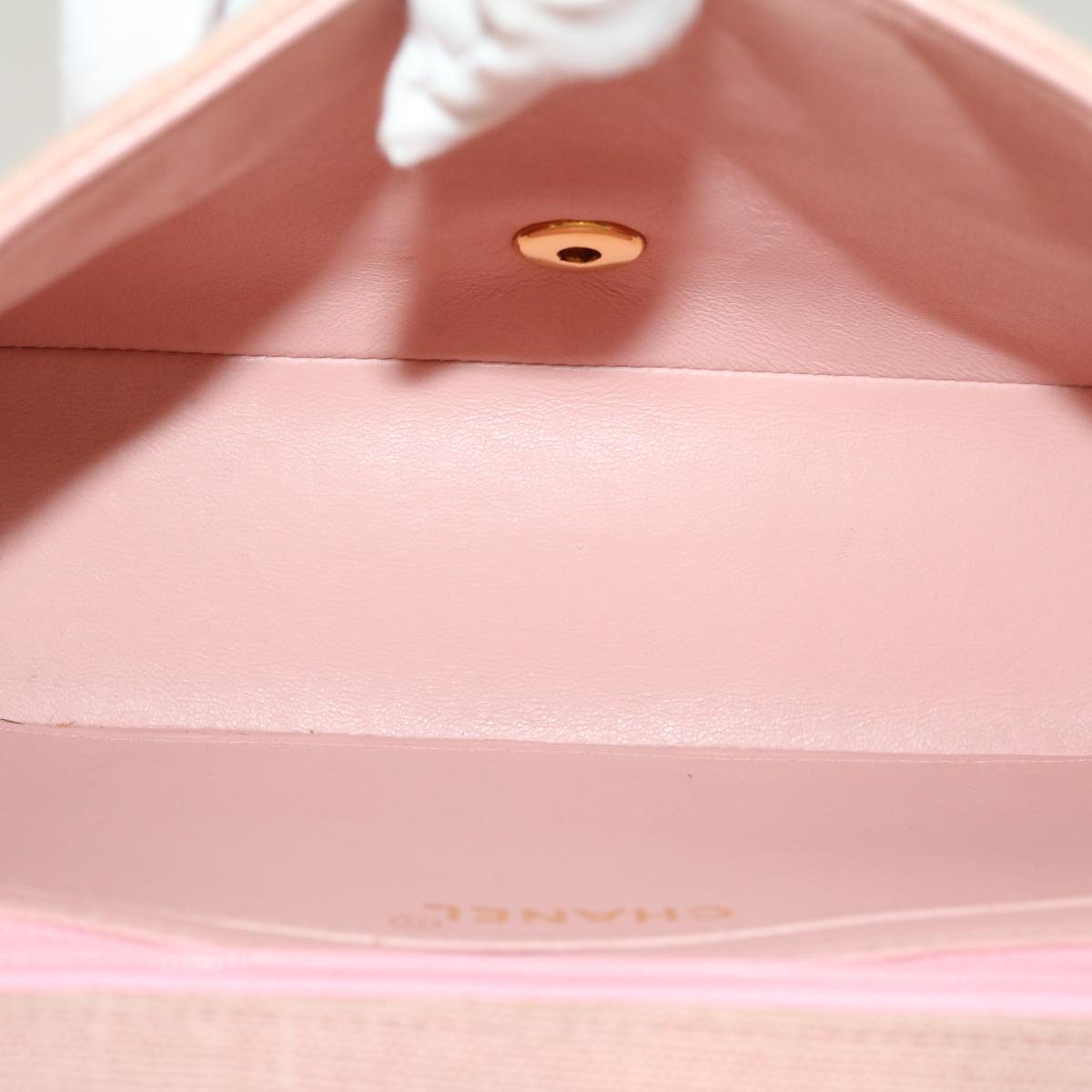 Top Quality Chanel Matelasse Turn Lock Chain Diana Shoulder Bag Canvas Pink CC Auth 29889A