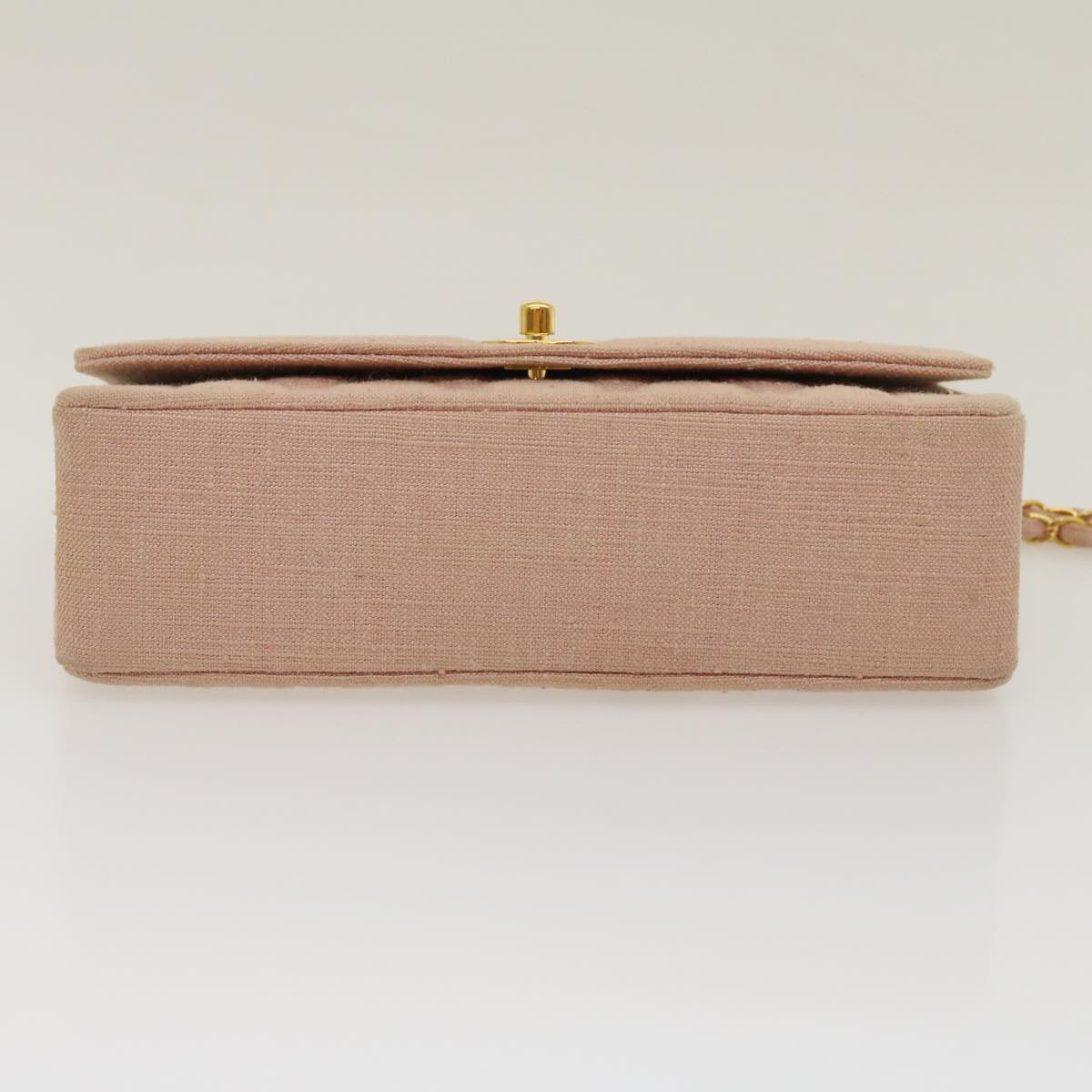 Top Quality Chanel Matelasse Turn Lock Chain Diana Shoulder Bag Canvas Pink CC Auth 29889A