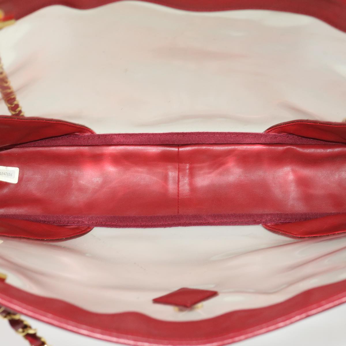 Top Quality Chanel Matelasse Chain Shoulder Bag Lamb Skin Enamel Red Clear CC Auth 29894A