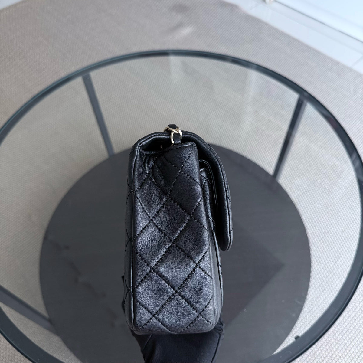 Chanel Seasonal Flap - 27CM Quilted Lambskin Black Gold Hardware Series 18