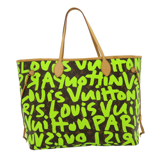 LOUIS VUITTON Monogram Graffiti Neverfull GM Tote Bag Vert M93703 LV  29943A