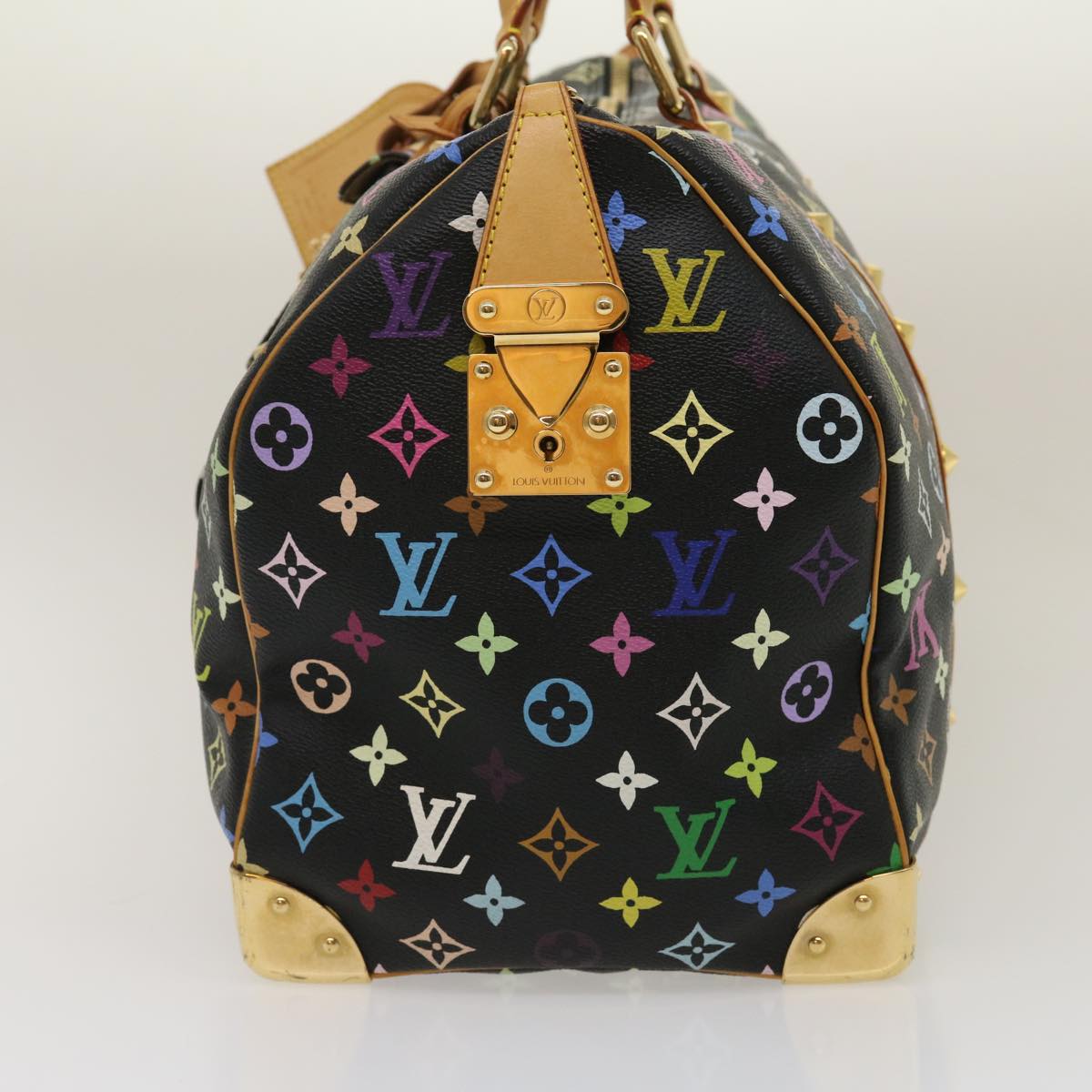 LOUIS VUITTON Monogram Multicolor Keepall 45 Boston Bag Black M92640 Auth 29945A