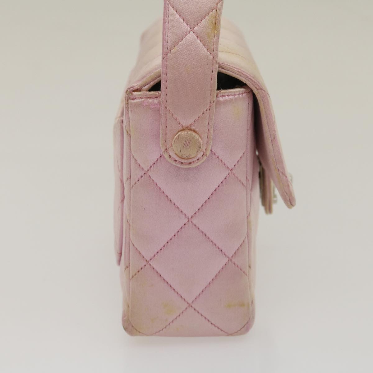 Top Quality Chanel Matelasse Hand Bag Silk Satin Pink CC Auth 29999A