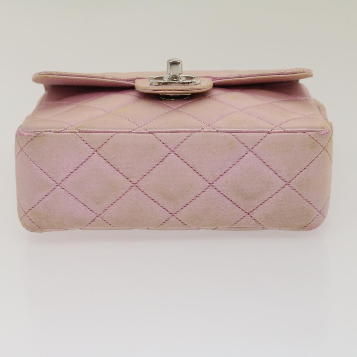 Top Quality Chanel Matelasse Hand Bag Silk Satin Pink CC Auth 29999A