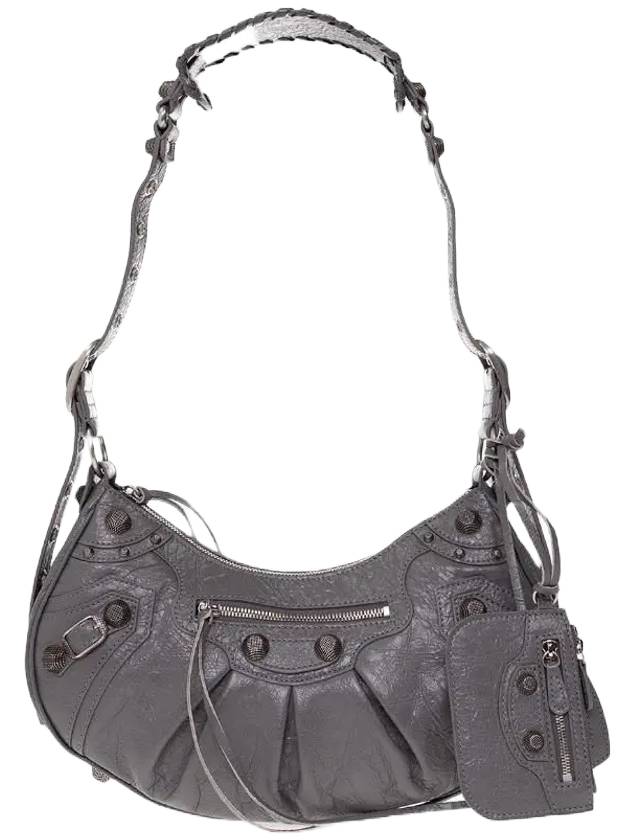 Luxury Balenciaga  Le Cagole Small Leather Shoulder Bag Grey