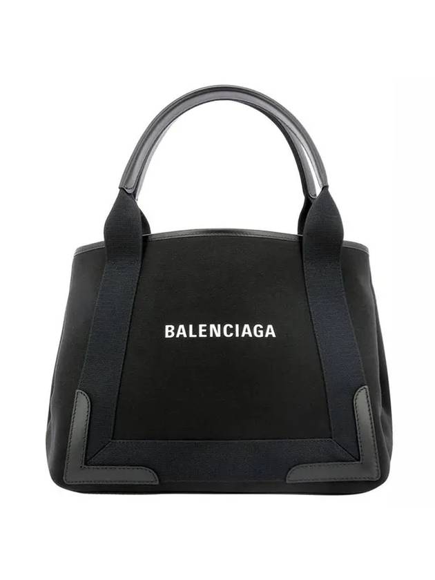 Luxury Balenciaga  Cabas Logo Canvas Small Tote Bag Black
