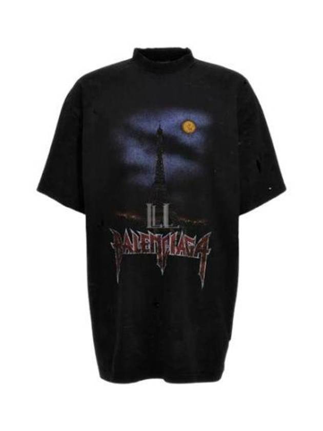 Luxury Balenciaga  Oversized Short Sleeve T-Shirt Washed Black