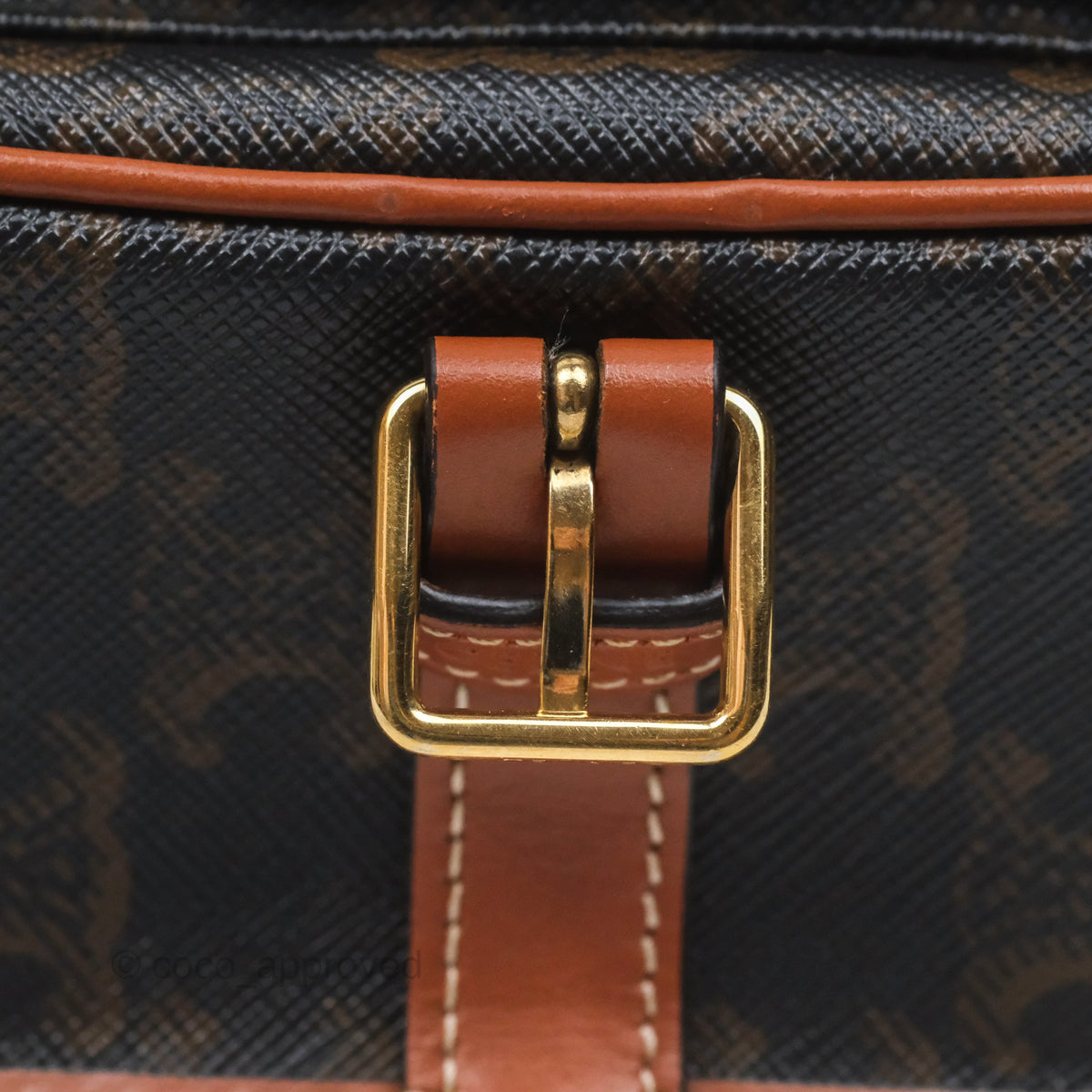 Celine Medium Folco Bag Triomphe Canvas Tan
