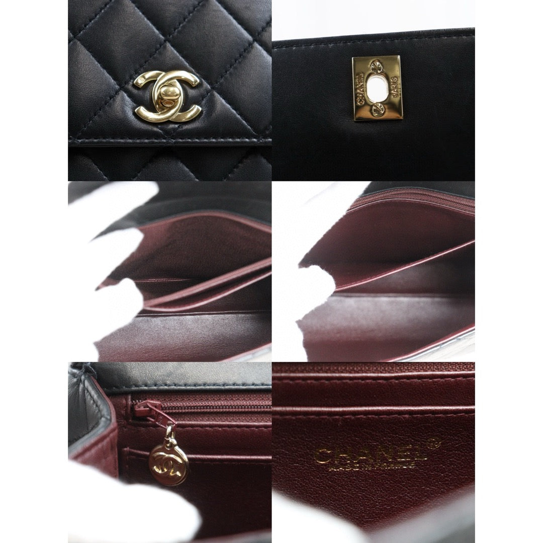 Very Good ( Rank A)｜CHANEL Lamb Skin COCO Hand bag Small Black  Made In 1997-1999 Year｜S25033006