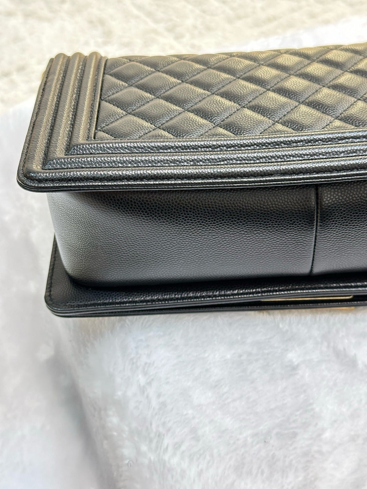 Chanel Medium Caviar Boy Bag Black GHW 27 holo card