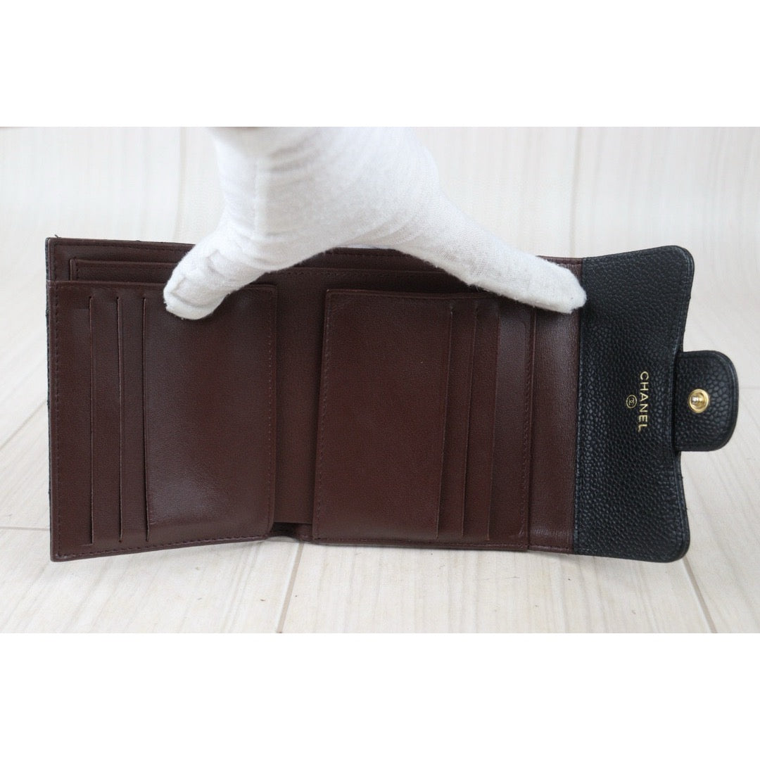Good ( Rank AB) ｜Chanel Caviar Skin Black Wallet Made In 2018-2019Year｜24081910