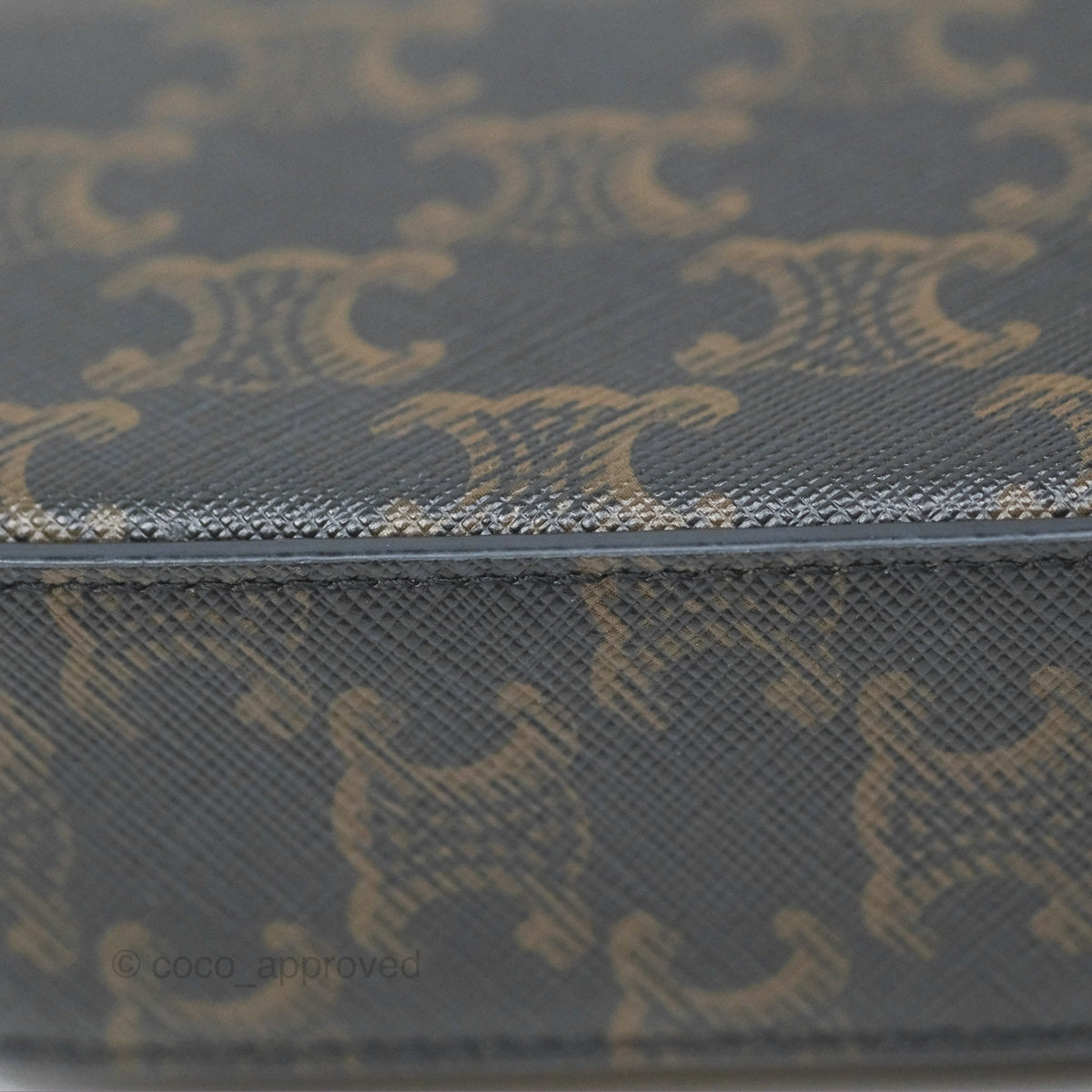 Celine Mini Triomphe Tan Canvas Calfskin