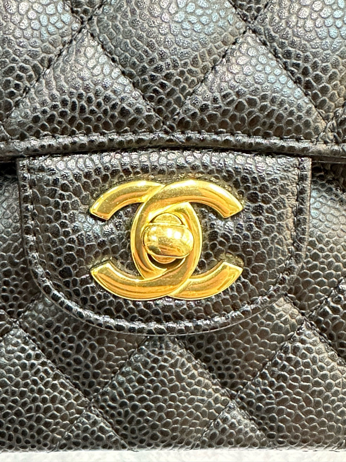 Chanel Small Classic Quilted Caviar Double Flap Bag Black 2022 year