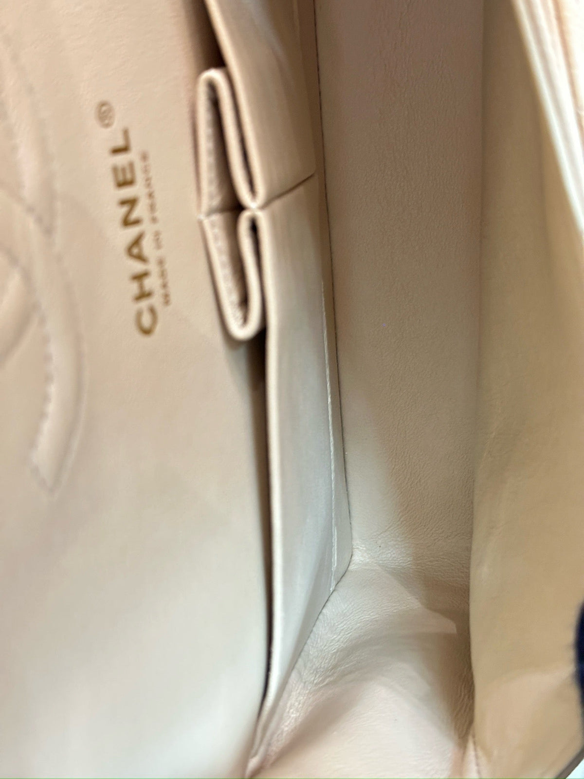 Chanel Medium Beige Classic Caviar Double Flap Bag GHW 1598 holo card
