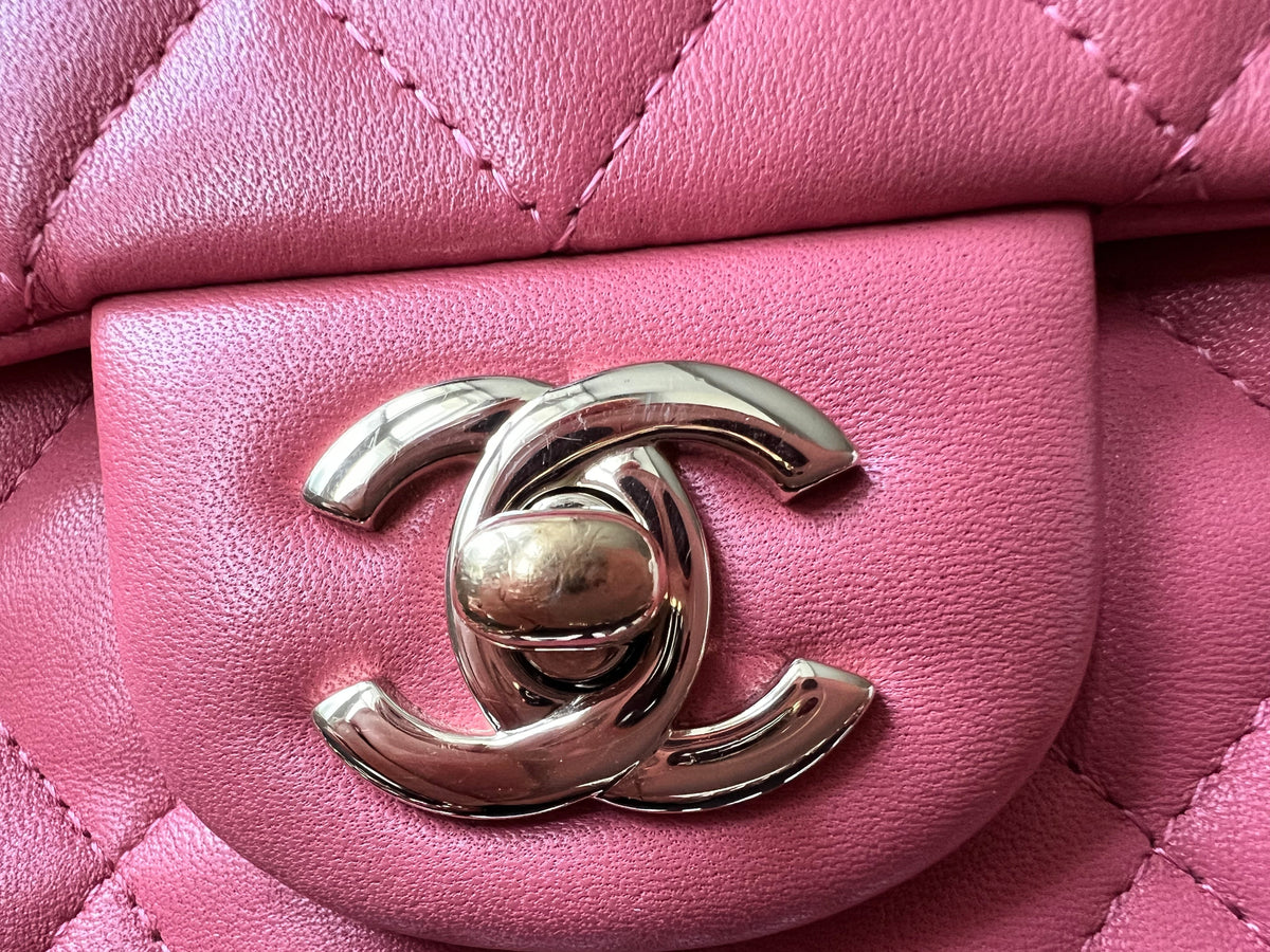 Chanel Mini Rectangular Classic Flap Valentines Day Edition in Pink Lambskin