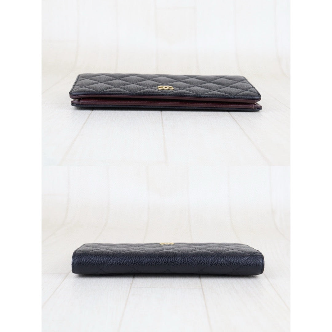 Good ( Rank AB)｜CHANEL Caviar Skin Black Long Wallet Made In 2012 - 2013Year｜H25031802