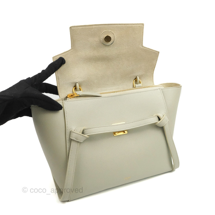 Celine Micro Belt Bag Light Khaki Grained Calfskin Silver Hardware